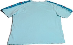 Kappa Mens Medium Light Blue Logo Tape Graphic T Shirt Crew Neck Tee
