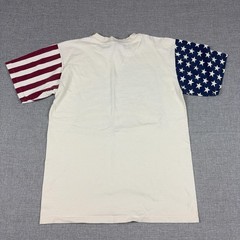 Vintage Diamond Dust Shirt Mens M White USA Flag Graphic Tee Glitter 1996