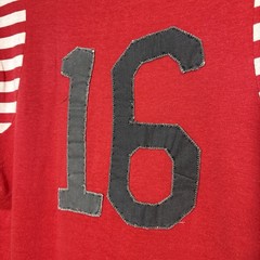 True Vintage 50s/60s Cotton Motorcycle flock Sportex Red / Striped Lido Rare Tee
