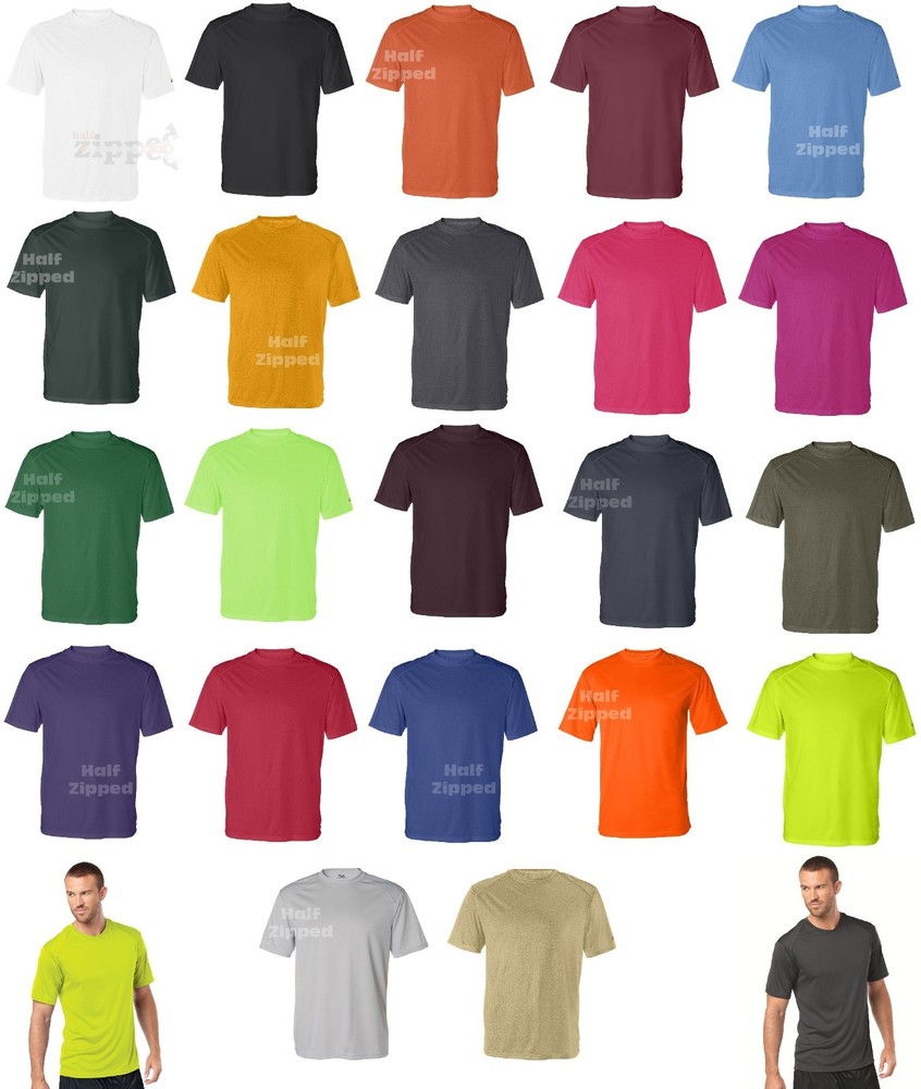Badger B-Core T-Shirt with Sport Shoulders 4120 S-4XL Moisture Wicking Polyester