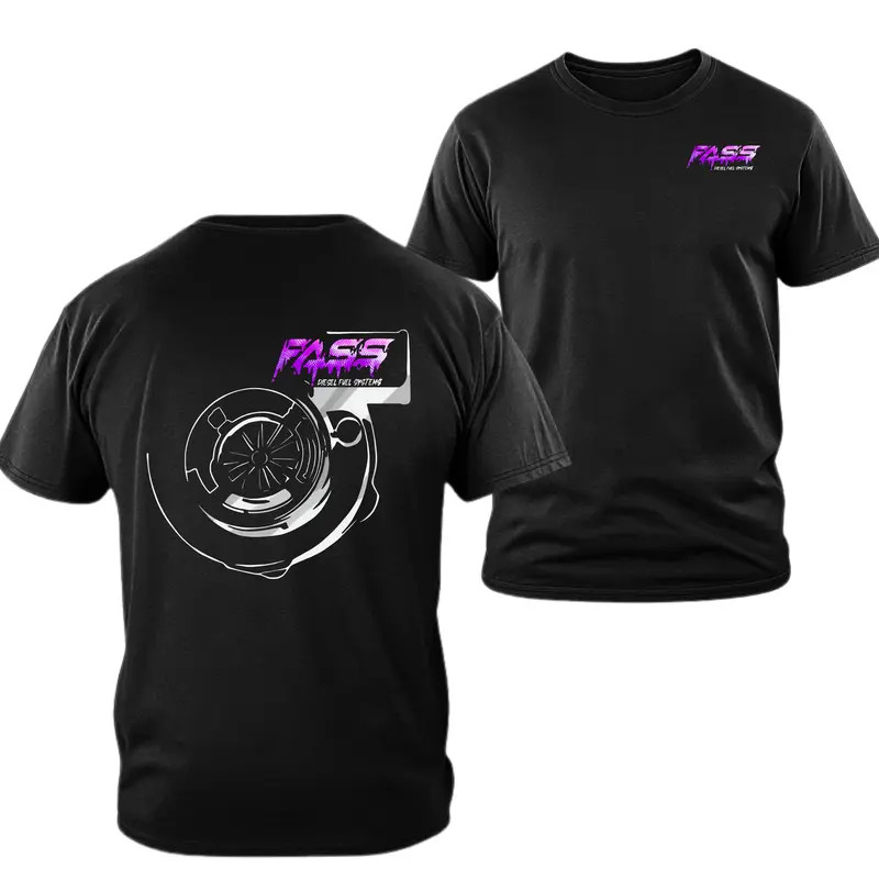 FASS Diesel Turbo T-Shirt 2-Sided Line Art Fuel System Graphic Tee Cotton