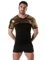TOF Paris Glitter Party T-Shirt: Disco Reflective, Round Neck, Short Sleeve