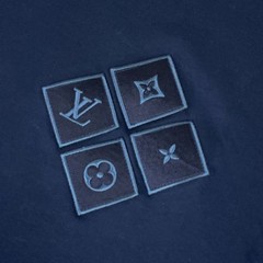 [Used] LOUIS VUITTON Monogram Patch Crew Neck Short Sleeve T-Shirt Navy XS