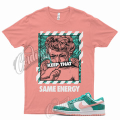 ENERGY T Shirt for Dunk Low Washed Teal and Bleached Coral Snakeskin Snake