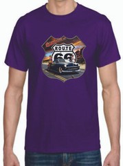 Adult DryBlend® T-Shirt – ( GET YOUR LICKS ON ROUTE 66 (SLED LOW RIDER)- HOT ROD