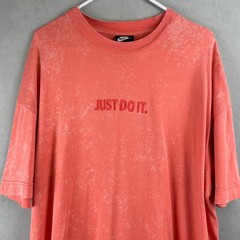 Nike JDI Just Do It Graphic T Shirt Coral Mineral Wash Oversized Distressed L