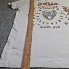 Ouija Shirt Mens Medium White Board Skeleton Graphic Tee Halloween Gothic FLAW