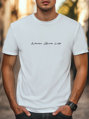 DTF Never Give Up Graphic Unisex T-Shirt Women Men Trendy Tee Casual Tee