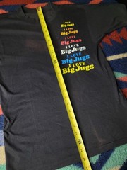 Vintage I Love Big Jugs T Shirt Size Small Adult Humor Funny Black (Fading)