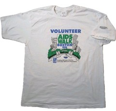 Vintage 1998 AIDS Walk Boston Volunteer T-Shirt XL USA HIV 90s Charity LGBT Gay