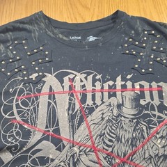 Affliction Book Of The Dead Men’s Large Black Studded Cross Skull Tee