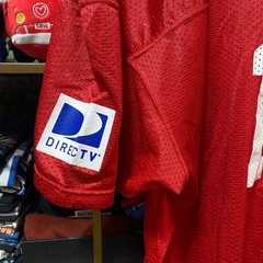 Vintage Y2K Circuit City Football Jersey Large Red Mesh Live The Game Promo A4