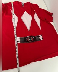 Hasbro Port & Company Cosplay Red Power Ranger Short Sleeve T-Shirt Size XL