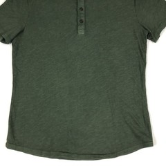 Marine Layer Henley Shirt Men S Olive Green Short Sleeve Hemp Cotton Casual Tee