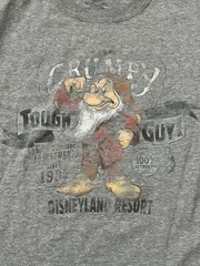 Walt Disney World Men’s XL T-Shirt Grumpy Dwarf Tough Guy 100% Cranky Gray