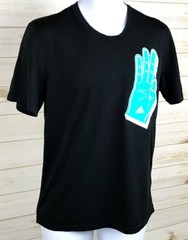 Adidas Ultimate Tee Mens Shirt Size Medium Black Teal 3 Stripes TShirt EUC A5204