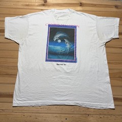 Vintage 1991 Caribbean Moon Vintson Dolphins Ocean Marine Life Art T-Shirt – 3XL