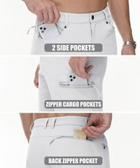 MAGCOMSEN Men’s Hiking Shorts Lightweight Quick Dry Stretch Cargo 36, White