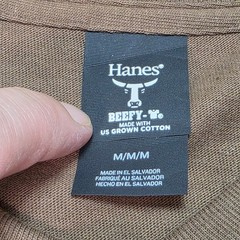 Men’s Medium Hanes Beefy- Army Brown 7oz 100% Ring Spun Cotton Heavy T-Shirt