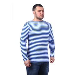 Men’s Striped Long Sleeved T-Shirt 100% Cotton Light Blue Original Telnyashka