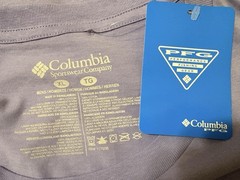 Columbia PFG T-Shirt Mens XLarge Light Purple Fish Graphic Outdoorsman Short Slv