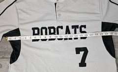 Alleson Shirt Mens L Large Gray Henley T Bobcats Baseball