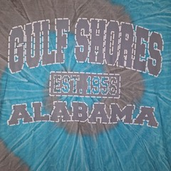 Yazbek Gulf Shores Alabama Tie Dye Long Sleeve T-Shirt Blue Grey Mens Small