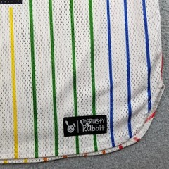 The RUSTY RABBIT Tank Top Mens Medium M Striped Perforated Sheer Jersey Pullover