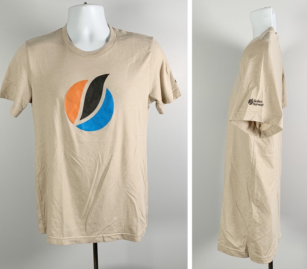 Golden Harvest Corn Seed Farming T Shirt Mens Medium Tan Cotton