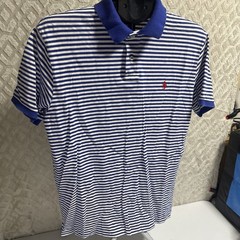Polo Ralph Lauren Red White Blue USA Collar Golf Shirt Striped Preppy Mens Large