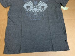 Lucky Brand (Sz M) Men’s Gray Graphic T-Shirt Too Tough To Die Poker Cards Skull