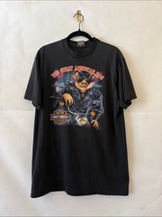 Vintage 1991 Harley Davidson 3D Emblem Great American Hog Tee Sz XL Las Vegas