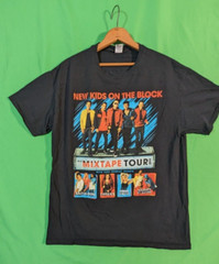 New Kids On The Block Mixtape Tour Fruit of the Loom Shirt Mens Large Black