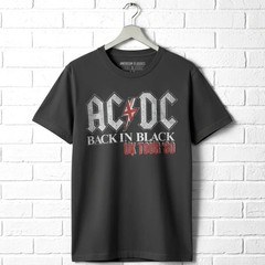 ACDC Back in Black UK Tour 1980 Mens T Shirt Vintage Rock Band Album Music Merch