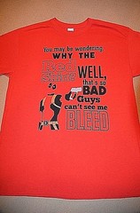 DEADPOOL Wondering Why Red T-Shirt Bad Guys can’t see me Bleed S M L XL 2X 3X