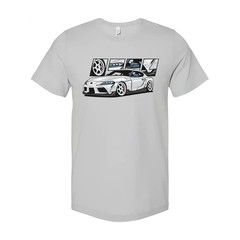 Toyota GR Supra A90 Unisex Graphic T Shirt With Detailed Car Artwork And Wheel D