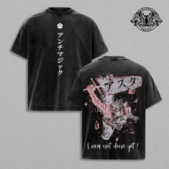 Asta Black Clover Black Bulls Anime Double Printed Vintage Washed Tee Unisex