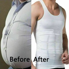 New Men’s Slimming Body Shaper Compression T-Shirt Round Neck Short Sleeve Top