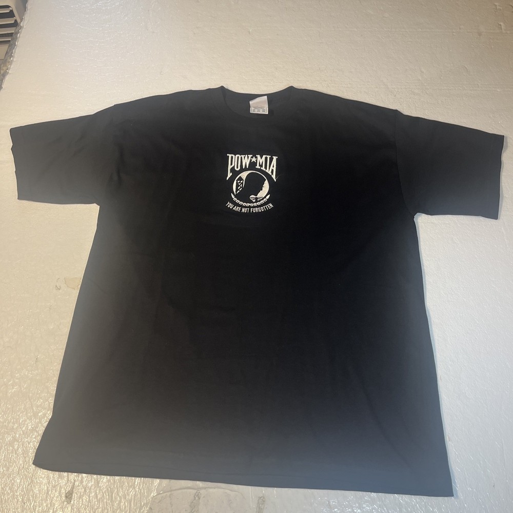 POW MIA You Are Not Forgotten Embroidered Shirt Mens Size 2XL Black