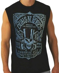 GUNS N ROSES PARADISE CITY ROCK Band Black Muscle Shirt