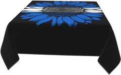 Vintage Sunflower Nicaraguan Nicaragua Flag_ Square Tablecloth Black, Stain & Wr