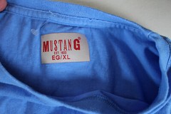 Mustang Mens Shirt Extra Large Car Graphic Tee Blue Cotton Easy Care