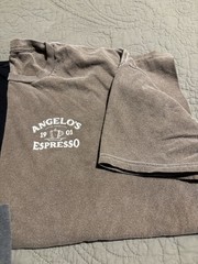 Angelo’s Espresso Brown Men’s Graphic Print Short Sleeve Crew Neck T-Shirt