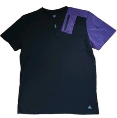 Black & Purple – American Stitch – Small Shoulder/Chest Pocket – Color Block