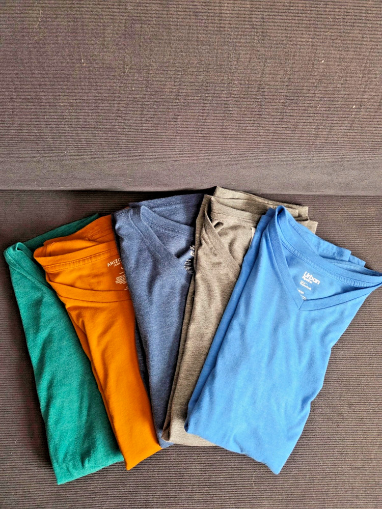 Set of 5 mens v neck t shirts