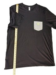Humants Men’s Large Workwear Jersey Pocket Tee Dark Black Gray heather Cotton