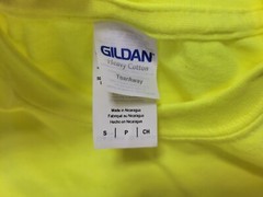Mens’s Safety Yellow Cotton Blend High Vis Long Short Sleeve T Shirt X2 Small