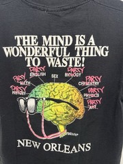 Vintage 1989 T-Shirt Bourbon St New Orleans Brainwaves Sportswear Medium