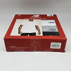 4 Pack NEW BALANCE Mens S M L XL White Gray Black Crew Neck Cotton Logo T Shirts