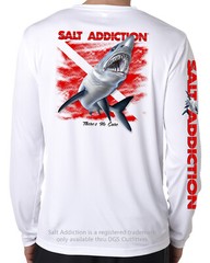 Salt Addiction Dive flag t shirt long sleeve microfiber saltwater uv upf 50+